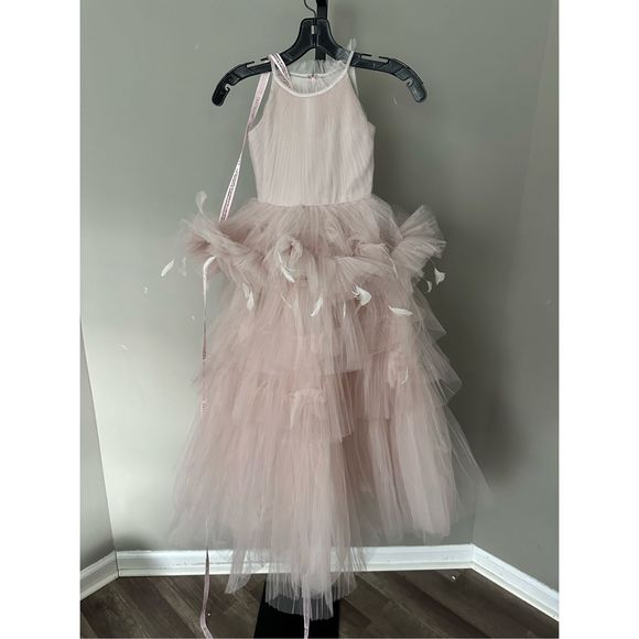 Mac Duggal Little Girl's & Girl's Tiered Ruffle-Trim Pleated Gown - Picture 6 of 9